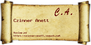 Czinner Anett névjegykártya